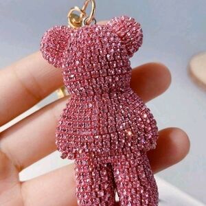 Pink Crystal Bear Keychain/Bag Charm